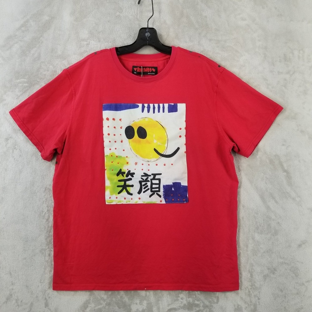 Artist Ron Bass T Shirt Men 2XL Graphic Print Smiley Face Dots Casual‎ Street